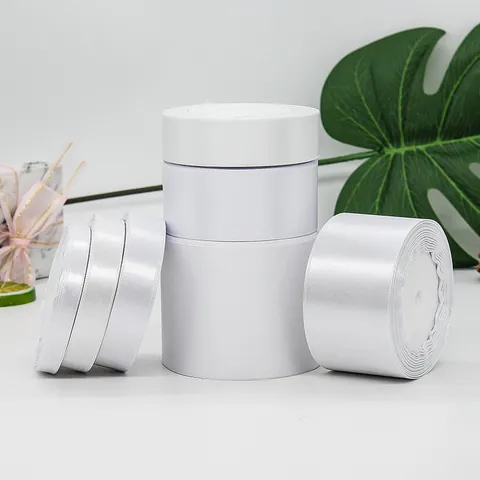 White Satin Ribbon Polyester Decorative Webbing For Gift Wrapping DIY Crafts Wedding Party Decoration Sewing Home Textile