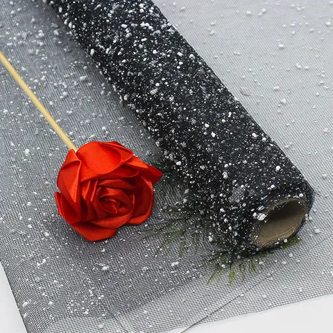 Foam Snow Point Mesh Yarn Roll For Floral Packaging Gift Wrapping DIY Handmade Craft Material Flower Bouquet Decoration