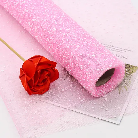 Foam Snow Point Mesh Yarn Roll For Floral Packaging Gift Wrapping DIY Handmade Craft Material Flower Bouquet Decoration