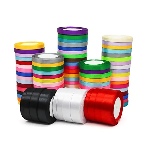 Multicolor Satin Ribbon Roll Polyester Webbing For Gift Wrapping DIY Craft Hair Bows Wedding Party Decoration Sewing Accessories