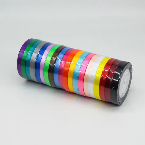 Multicolor Satin Ribbon Roll Polyester Webbing For Gift Wrapping DIY Craft Hair Bows Wedding Party Decoration Sewing Accessories