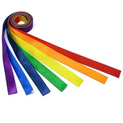 Multicolor Satijn Lint Regenboog Macaron Kleur Voor DIY Craft Cadeauverpakking Dans Props Vroege Educatie Decoratieve Lint