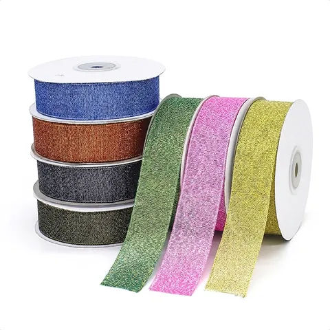 Glitter Metallic Ribbon For Gift Wrapping Nylon Sparkly Decorative Ribbons For Christmas DIY Crafts Cake Packaging Wedding Party Multicolor