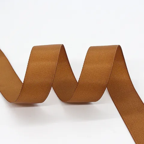 Gerecycled RPET Grosgrain Lint Bruin Geribbelde Webbing Voor Cadeauverpakking Bloemen Decoratie DIY Knutselen