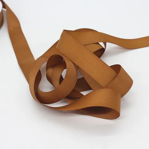 Gerecycled RPET Grosgrain Lint Bruin Geribbelde Webbing Voor Cadeauverpakking Bloemen Decoratie DIY Knutselen