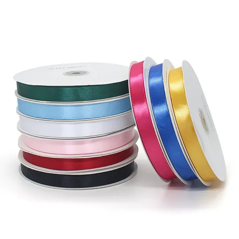 Glattes Polyester Satinband Für Geschenkverpackung Hochzeitsfeier Dekoration DIY Handwerk Glänzende Dekorative Bandrolle Mehrfarbig