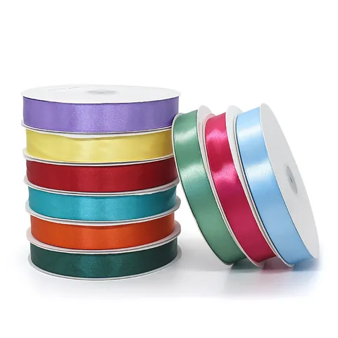 Polyester Satijnen Lint Voor Cadeauverpakking Bruiloft Feest Decoratie DIY Ambachtelijke Haarbruid Accessoires Effen Kleur Glanzende Linten