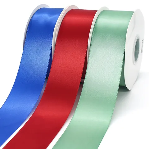 Polyester Satin Ribbon For Gift Wrapping DIY Craft Hair Bow Decoration Wedding Party Bouquet Accessory Solid Color Webbing