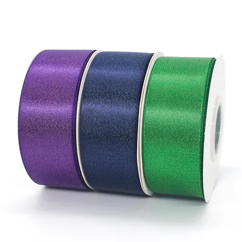 Metallic Glitter Satin Ribbon For Gift Wrapping DIY Crafts Wedding Party Floral Bouquet Decoration Polyester Ribbon