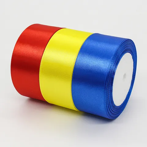 Satin Ribbon Roll For Gift Wrapping Wedding Flower Bouquet DIY Crafts Decorative Fabric Ribbon For Party Decor