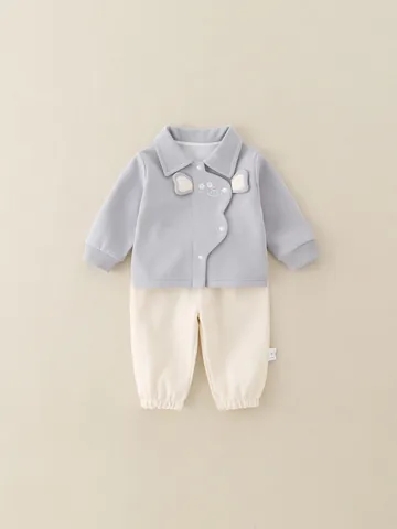 Cute Elephant Cartoon Baby Top And Pants Outfit Long Sleeve Cotton For Toddler Boys Girls Spring Autumn Clothing
