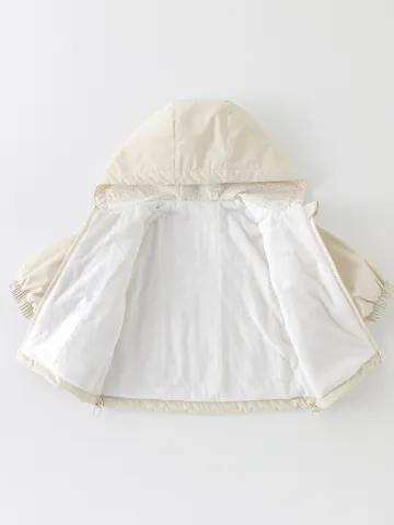 Giacca con Cappuccio per Bambina Primavera Autunno Cartone Animato Coniglio Fodera Floreale Cappotto Antivento con Cerniera Abbigliamento Neonato Fodera in Cotone