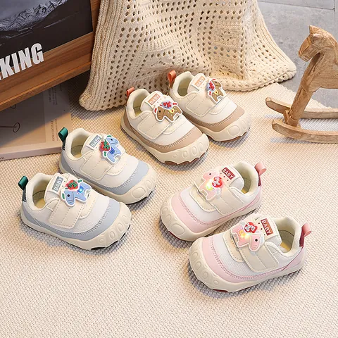 Toddler Baby Luminous LED Sneakers Boys Girls Breathable Mesh Soft Sole Non-slip Casual First Walkers Hook Loop Sporty Shoes
