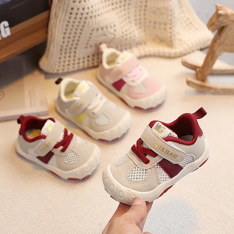 Toddler Kids Sneakers Mesh Breathable Baby Walking Shoes Soft Sole Non-Slip Casual Sport Shoes Boys Girls Velcro Spring Autumn
