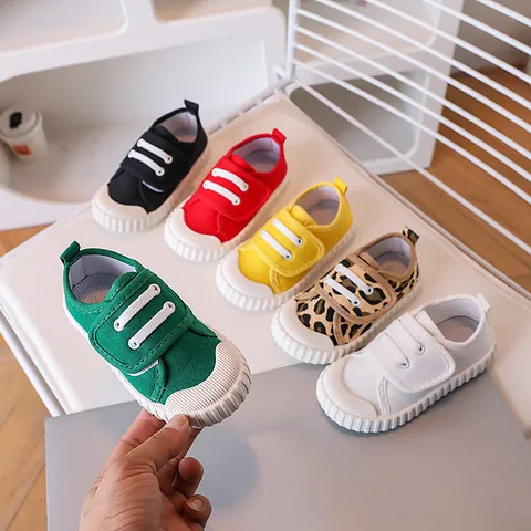 Kids Casual Canvas Shoes Breathable Non-Slip Sneakers With Hook And Loop For Toddler Boys Girls Spring Autumn School Daily Walking Shoes