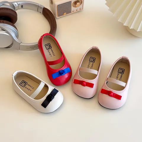 Kinder Mädchen Mary Jane Schuhe Mit Schleife Prinzessin Flache Schuhe Weiche Sohle Rutschfest Kleinkinder Mädchen Casual Schule Schuhe