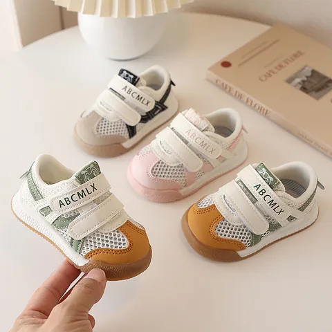 Toddler Mesh Walking Shoes Breathable Sneakers Hook And Loop Non Slip First Walker Shoes For Boys Girls Casual Footwear