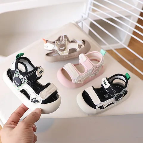 Peuter Kinderen Cartoon Monster Sandalen Gesloten Teen Antislip Strandschoenen Voor Jongens Meisjes Zomer Casual Outdoor Sandalen