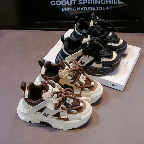 Scarpe Daddy Bambini 2025 Autunno Nuova Moda Traspirante Ragazzi Ragazze Sneakers da Corsa Antiscivolo Suola Spessa Scarpe Sportive Casual