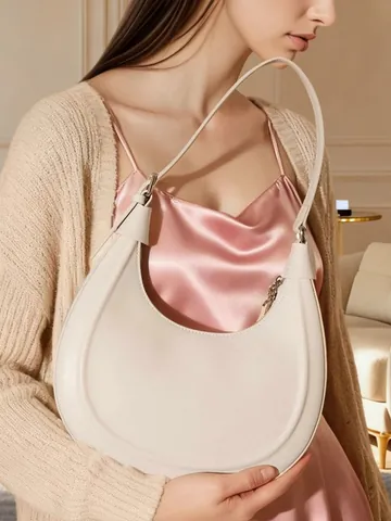 Bolso Hobo de Cuero Genuino para Mujer Moda Media Luna Bolso de Axila Retro Cuero Dividido Hombro Bandolera Minimalista Elegante