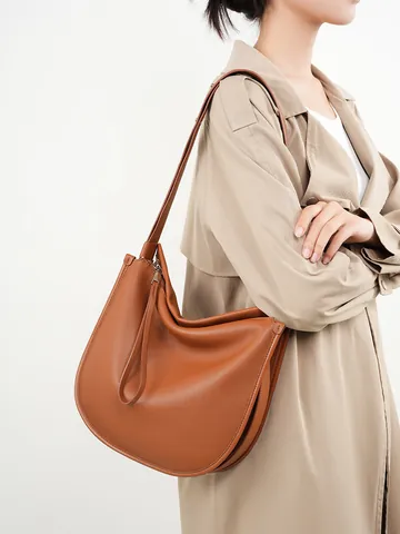 Borsa Tote Minimalista in Morbida Pelle Bovina per Donna Grande Capacità Borsa a Tracolla Casual Borsa da Lavoro Quotidiana