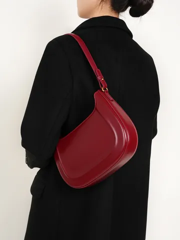 Borsa a Sella in Vera Pelle da Donna Borsa Sottobraccio Vintage Borsa a Tracolla Mezzaluna Chic Borsetta Retrò Quotidiana