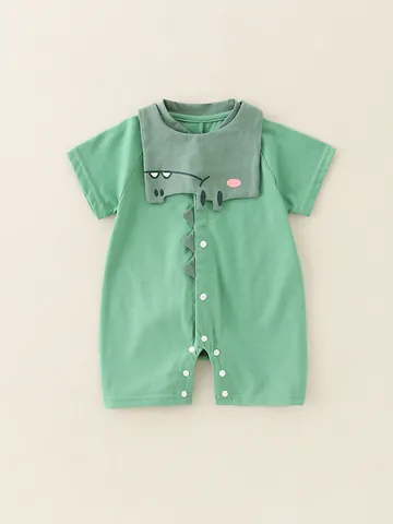 Baby Boy Summer Cartoon Dinosaur Romper Cotton Short Sleeve Crocodile Jumpsuit One Piece Infant Outfit For Newborn Clothes