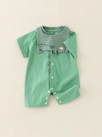 Baby Boy Summer Cartoon Dinosaur Romper Cotton Short Sleeve Crocodile Jumpsuit One Piece Infant Outfit For Newborn Clothes