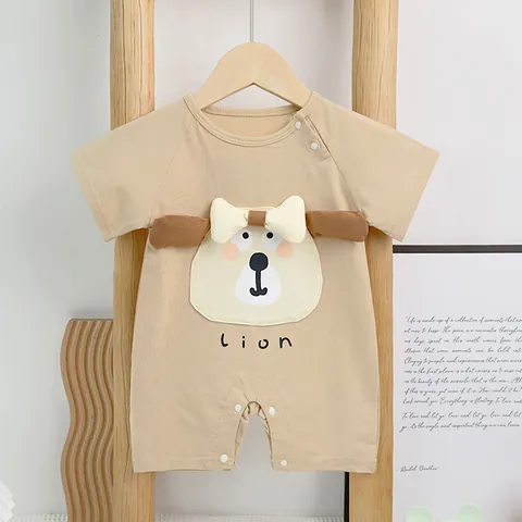 Baby Romper One-Piece Cotton Short Sleeve Cartoon Lion Bodysuit For Newborn Infant Summer Clothes Class A Quality
