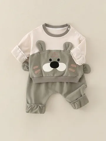 Conjunto de Sudadera de Manga Larga y Pantalones de Algodón con Estampado de Tigre para Bebé Ropa de Dibujos Animados