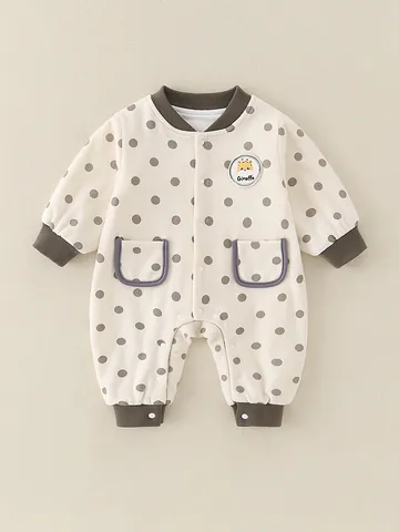 Baby Lange Mouw Kruippakje Polka Dot Giraffe Patroon Viscosemix Jumpsuit Klasse A Zachte Baby Lente Herfst Kleding