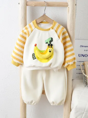Toddler Baby Cartoon Animal Long Sleeve Sweatshirt And Jogger Pants Casual Cotton Sporty Spring Autumn Clothing