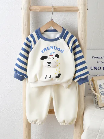 Toddler Baby Cartoon Animal Long Sleeve Sweatshirt And Jogger Pants Casual Cotton Sporty Spring Autumn Clothing