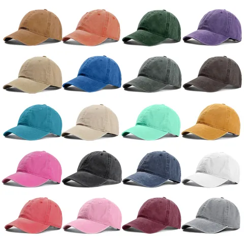Vintage Gewaschene Baumwolle Baseballkappe Distressed Soft Top Verstellbarer Einfarbiger Hut Retro Outdoor Sonnenhut Für Damen Herren