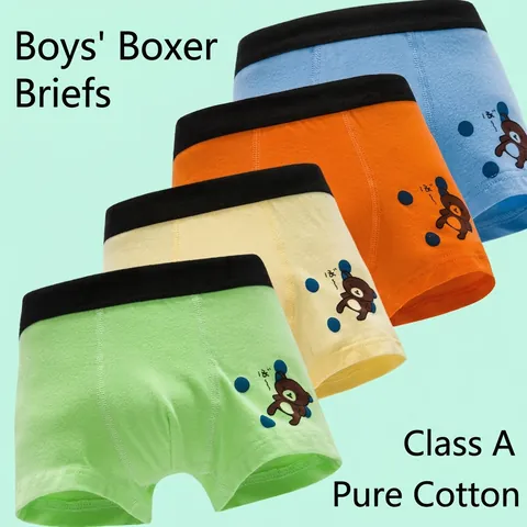 Jungen Baumwolle Boxer Briefs Cartoon Bär Dinosaurier Druck Unterwäsche Weich Atmungsaktiv Kleinkind Kinder Unterhosen Bequeme Boxershorts