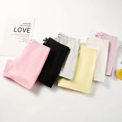 Girls Cotton Safety Pants Breathable Boxer Underwear Bow Lace Trim Class A Cotton Soft Comfortable Shorts for Kids