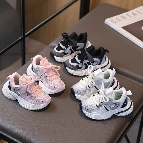 Scarpe Sportive per Bambini Mesh Traspirante Antiscivolo Sneakers Chunky per Ragazzi Ragazze Scarpe alla Moda per Corsa Casual Outdoor