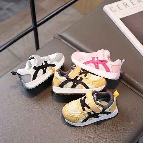 Baby Toddler Walker Shoes Breathable Mesh Patchwork Anti-Slip Rubber Sole Casual Sports Sneakers For Infants Boys Girls