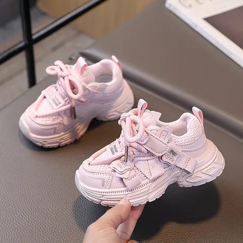 Sneakers Chunky da Ragazza in Mesh Traspirante Suola Morbida Antiscivolo Scarpe Daddy per Bambini Con Farfalla