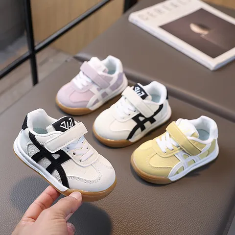 Sneaker Retro German Army Trainers per Bambini in Pelle Sintetica Antiscivolo Chiusura a Strappo Casual Scarpe per Ragazzi Ragazze