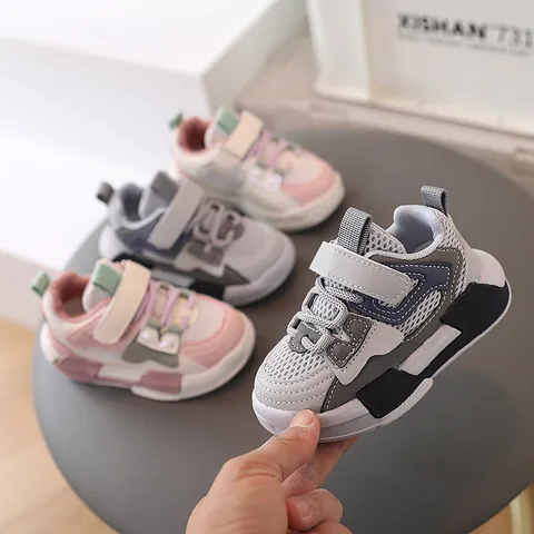 Sneakers per Bambini Tomaia in Mesh Traspirante Leggere Antiscivolo Suola Morbida Scarpe Sportive Casual Ragazzo Ragazza Velcro Scarpe da Passeggio