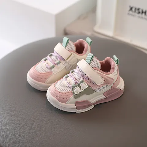 Sneakers per Bambini Tomaia in Mesh Traspirante Leggere Antiscivolo Suola Morbida Scarpe Sportive Casual Ragazzo Ragazza Velcro Scarpe da Passeggio