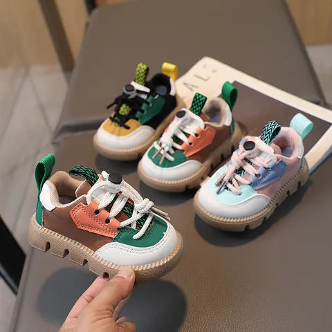 Sneakers Color Block per Bambini Scarpe con Suola in Gomma Antiscivolo Leggere per Bambini Ragazzi Ragazze Autunno Sport Casual