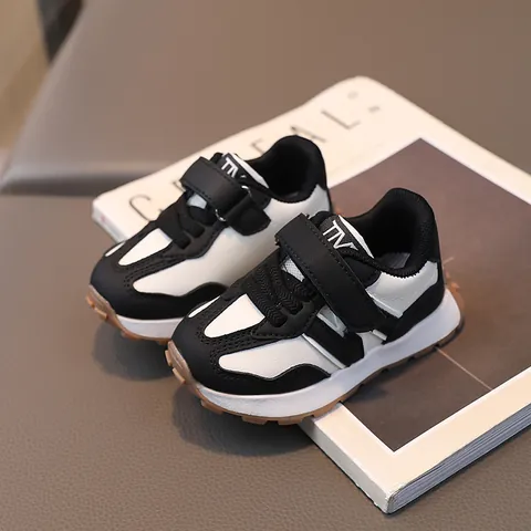 Kinder Retro Sneaker Forrest Gump Stil Rutschfeste Schuhe Jungen Mädchen Klettverschluss Kunstleder Lässige Laufschuhe