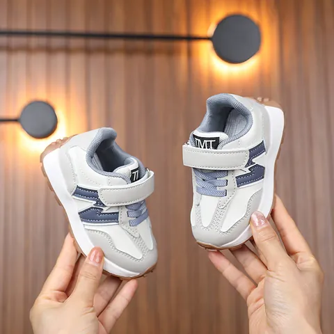 Kids Boys Girls Retro Running Shoes Velcro Anti Slip Breathable Synthetic Leather Casual Fashion Sneakers Autumn Footwear
