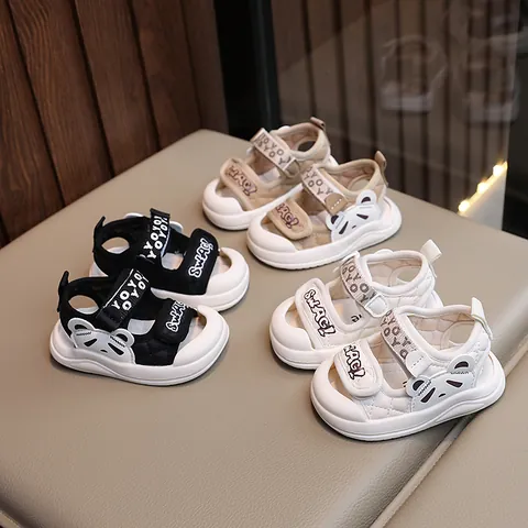 Sandali Estivi per Neonato Cartone Animato Panda Suola Morbida Scarpe per Bambini Punta Chiusa Antiscivolo Sandali da Spiaggia
