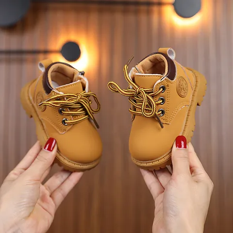 Kleinkind Baby Martin Stiefel Herbst Winter Rutschfest Weiche Sohle Kunstleder Britischer Stil Seitenreißverschluss Stiefeletten Für Jungen Mädchen