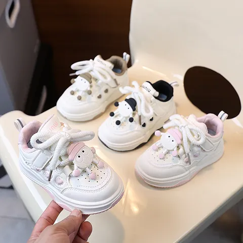 Sneaker Casual per Bambini Scarpe Board Motivo a Cuore Decorazione Pecora Cartoon Suola Spessa Antiscivolo Scarpe per Bambini