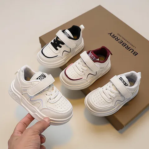 Scarpe Sportive Casual per Bambini Sneakers Unisex in Pelle Sintetica Con Velcro Leggere Traspiranti Scarpe da Skate per Ragazzi Ragazze