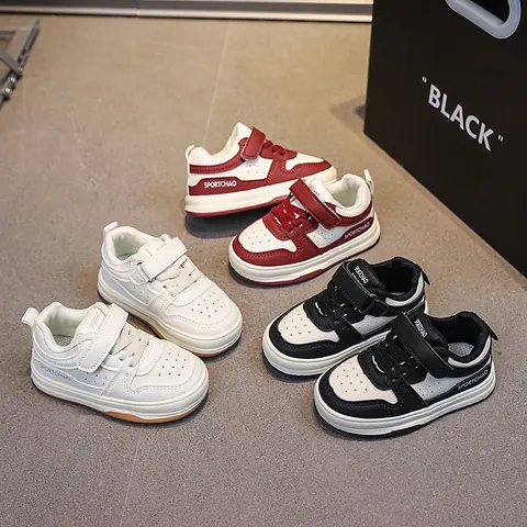 Sneakers Casual in Pelle Microfibra per Bambini Suola Morbida Antiscivolo Scarpe Primi Passi Traspiranti Scarpe Sportive per Ragazzi Ragazze